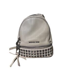 Pre-owned Michael Michael Kors Mini Rhea Studded Backpack Leather Bag